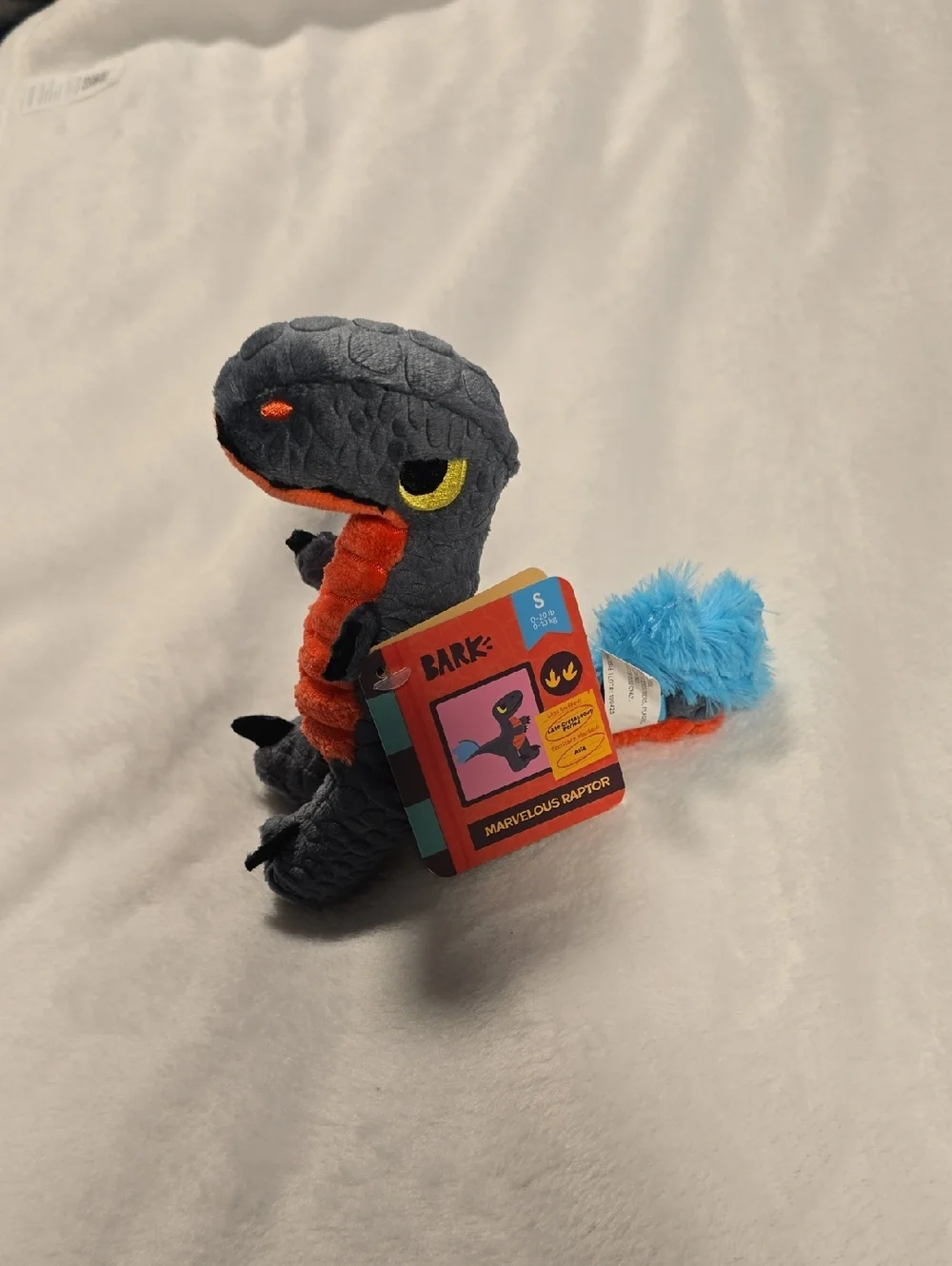Bark Marvelous‎ Raptor Dog Toy NWT Small 0-20 Pounds Gray Orange Blue